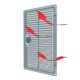 Ventilated revision hatching doors DEKOFOT with bolt handle 200kh300, plated mounting
