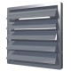 Exhaust grill with gravitational louvers  410kh410  with flange D355, grey, ASA plastic