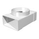 T-joint between rectangular ducts 60x204 and flanged air distributor D100