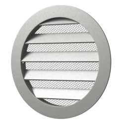 Outside round grill with screen D150 with flange D125, Aluminum