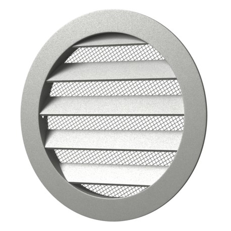 Outside round grill with screen D225 with flange D200, Aluminum