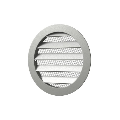 Outside round grill with screen D125 with flange D100, Aluminum