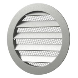 Outside round grill with screen D185 with flange D160, Aluminum